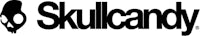 a skull candy logo on a white background